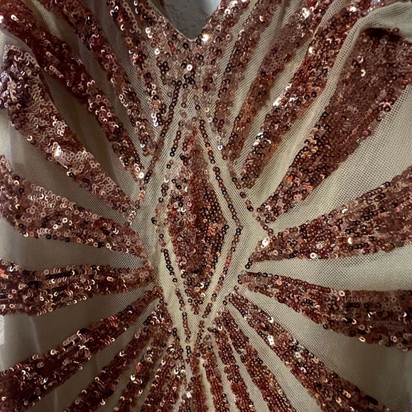 Fashion Nova Radiant Gold and Brown Backless Dress - Picture 3 of 9